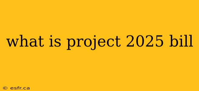 what is project 2025 bill