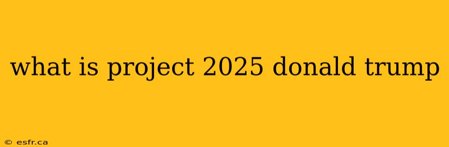 what is project 2025 donald trump