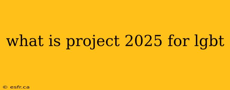 what is project 2025 for lgbt