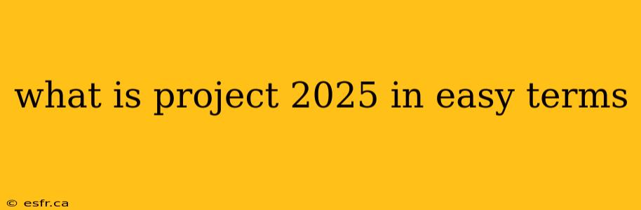 what is project 2025 in easy terms