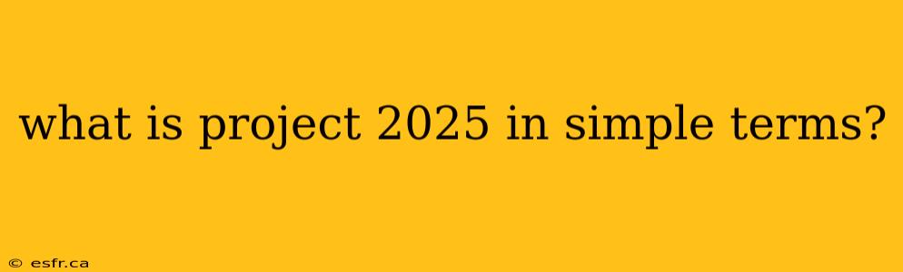 what is project 2025 in simple terms?