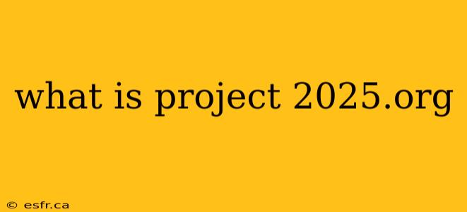 what is project 2025.org