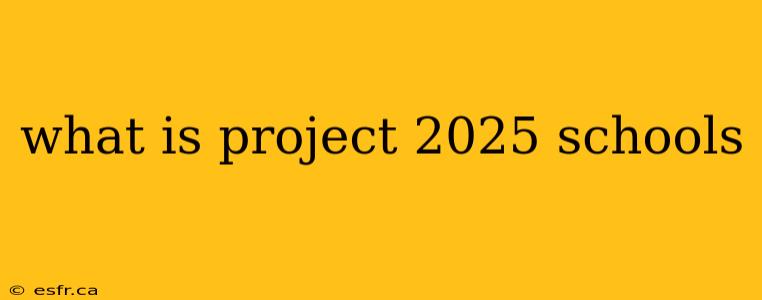 what is project 2025 schools