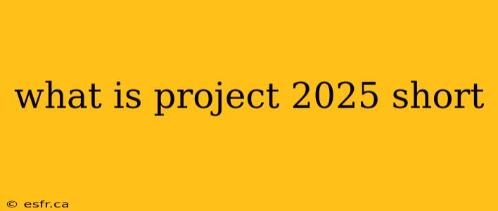 what is project 2025 short