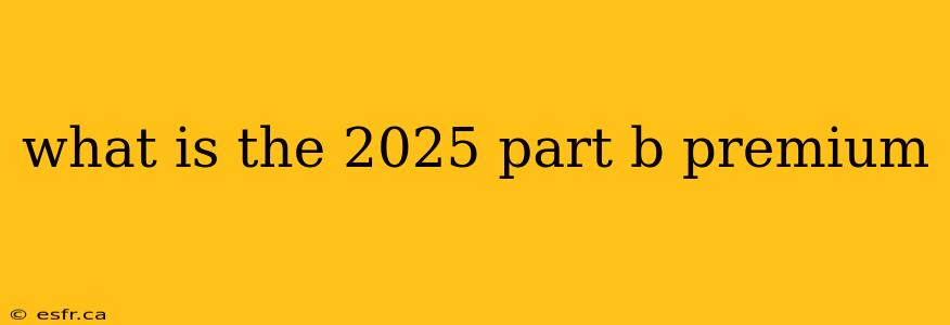 what is the 2025 part b premium