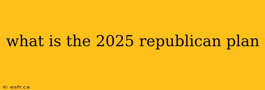 what is the 2025 republican plan