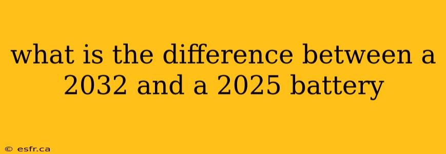 what is the difference between a 2032 and a 2025 battery