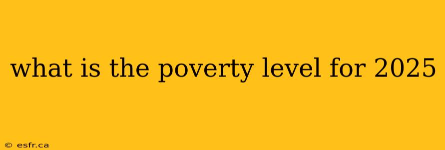 what is the poverty level for 2025