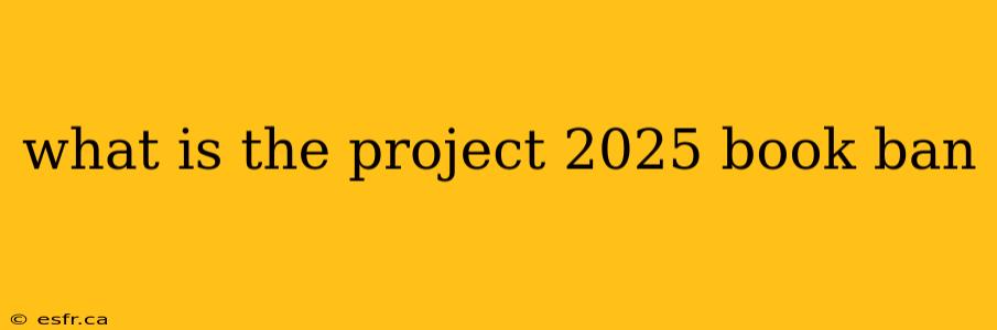 what is the project 2025 book ban