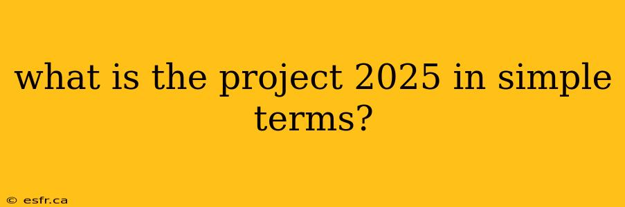 what is the project 2025 in simple terms?