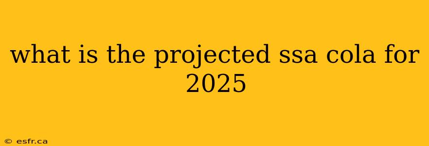 what is the projected ssa cola for 2025