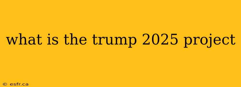 what is the trump 2025 project