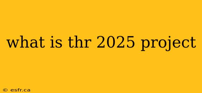 what is thr 2025 project