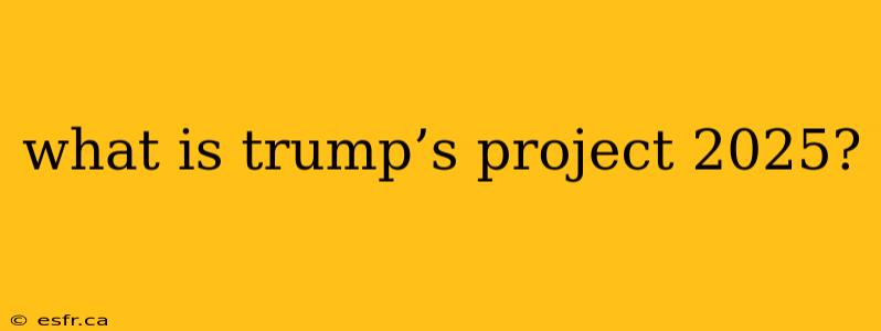 what is trump’s project 2025?