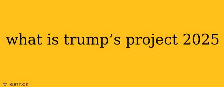 what is trump’s project 2025