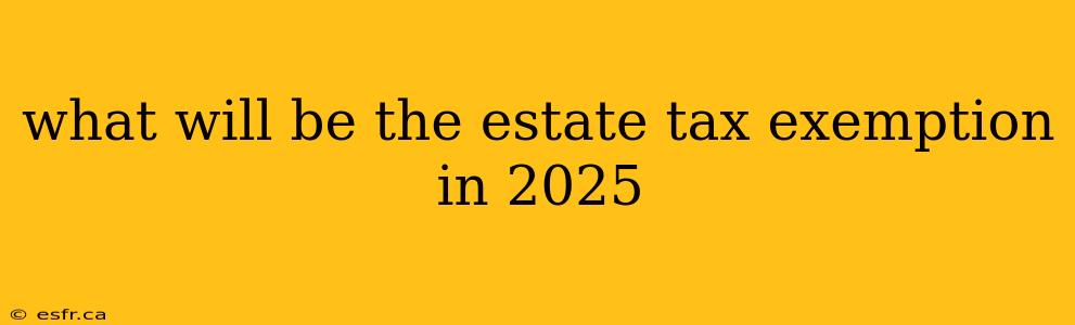 what will be the estate tax exemption in 2025