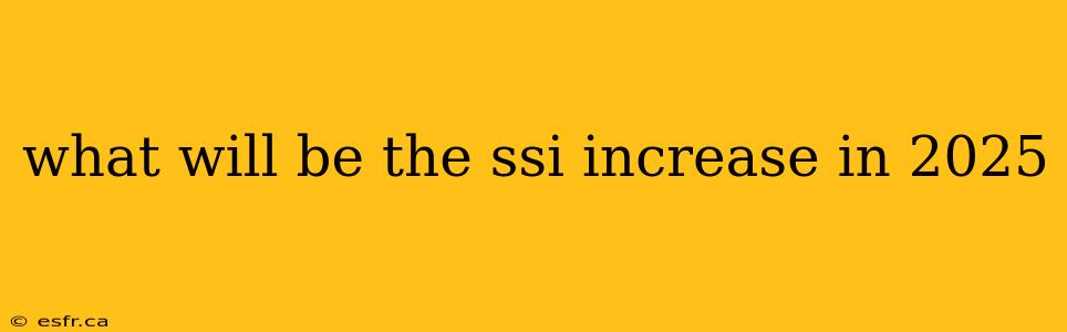 what will be the ssi increase in 2025