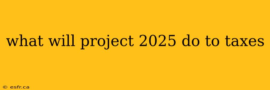 what will project 2025 do to taxes