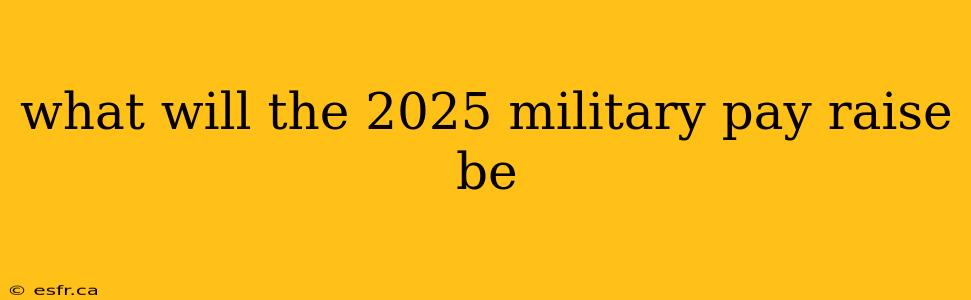 what will the 2025 military pay raise be