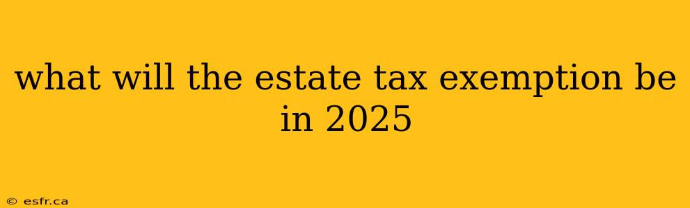 what will the estate tax exemption be in 2025