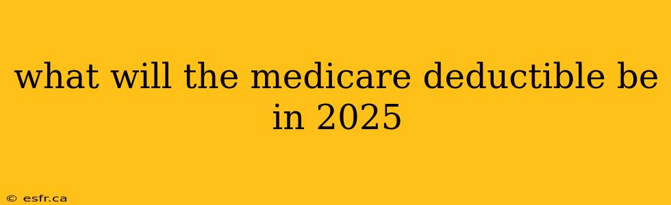 what will the medicare deductible be in 2025