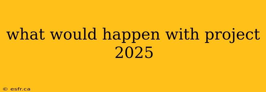 what would happen with project 2025