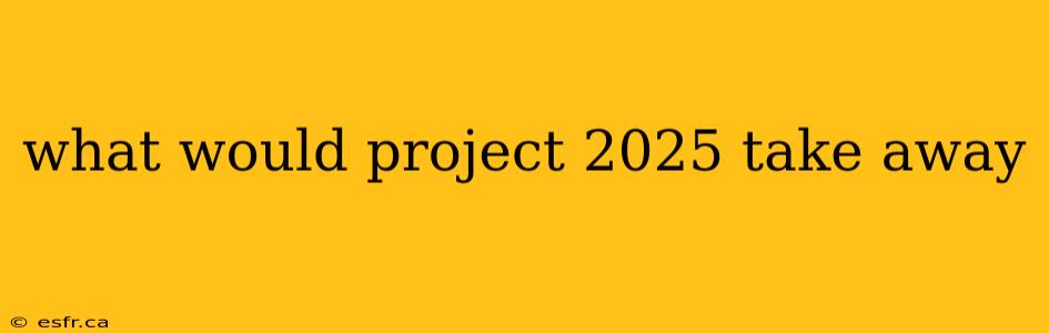 what would project 2025 take away