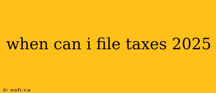 when can i file taxes 2025