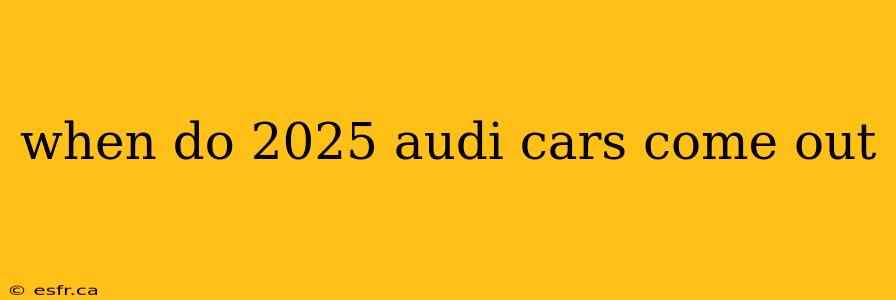 when do 2025 audi cars come out