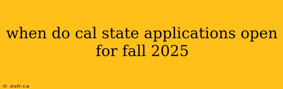 when do cal state applications open for fall 2025