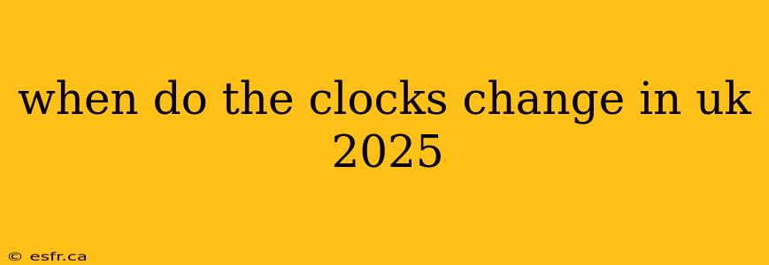 when do the clocks change in uk 2025