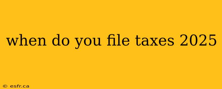 when do you file taxes 2025