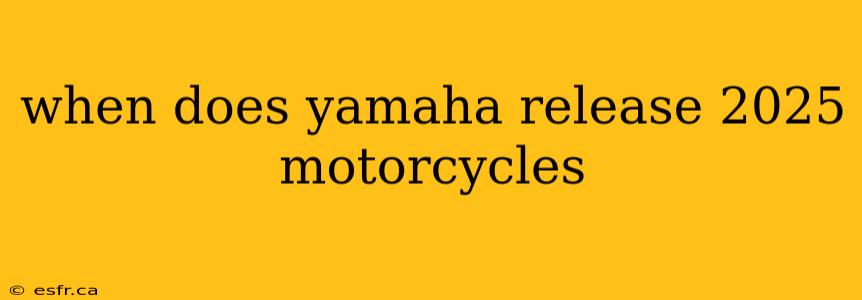 when does yamaha release 2025 motorcycles