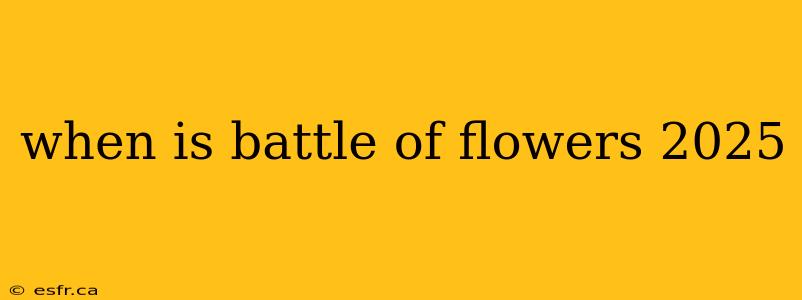 when is battle of flowers 2025