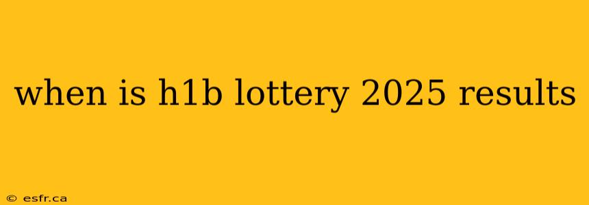 when is h1b lottery 2025 results