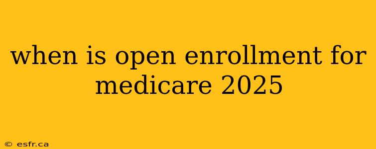 when is open enrollment for medicare 2025