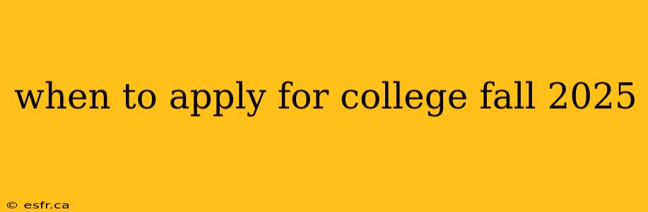 when to apply for college fall 2025