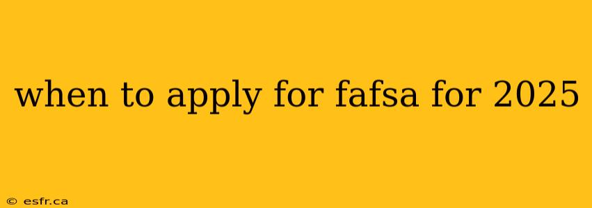 when to apply for fafsa for 2025