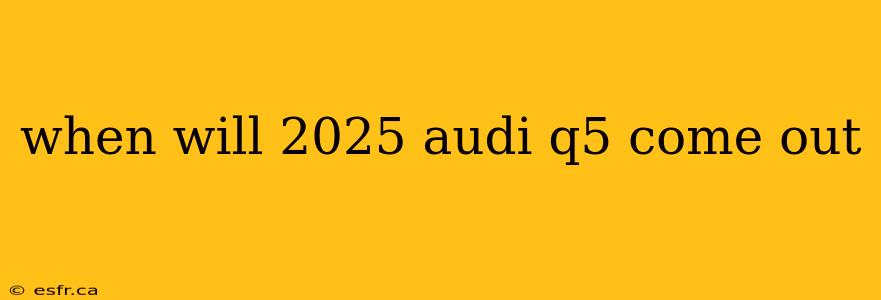 when will 2025 audi q5 come out