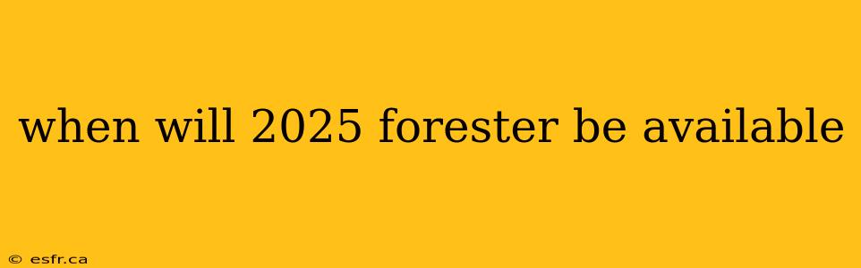 when will 2025 forester be available