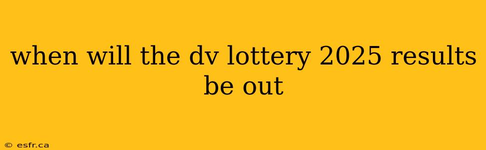 when will the dv lottery 2025 results be out