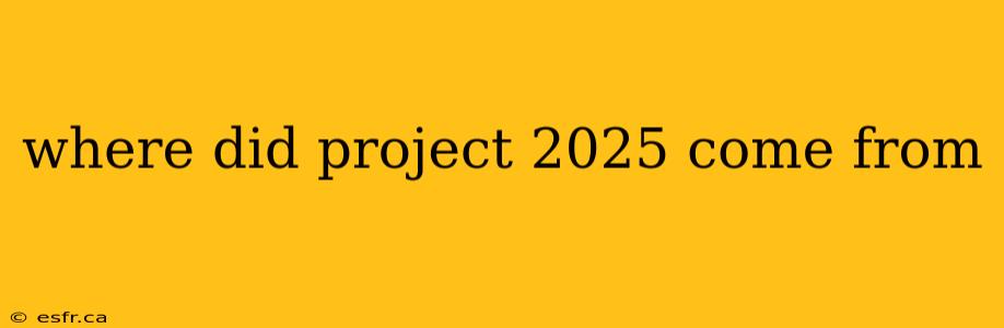 where did project 2025 come from