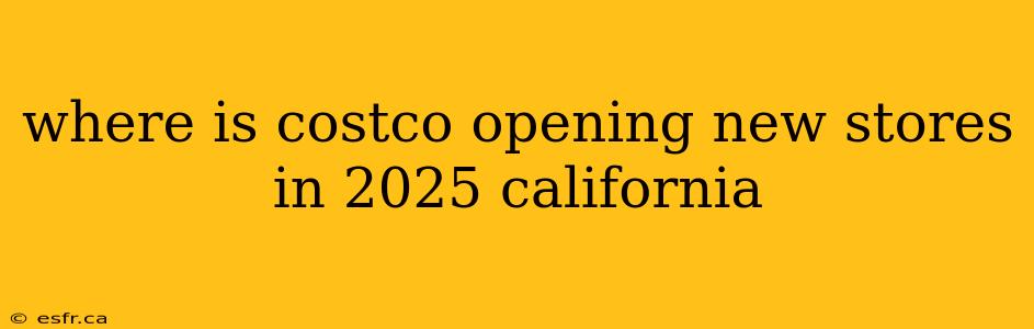 where is costco opening new stores in 2025 california