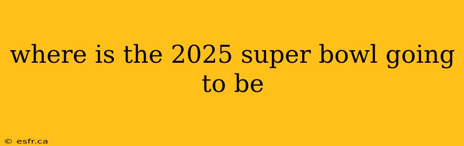 where is the 2025 super bowl going to be