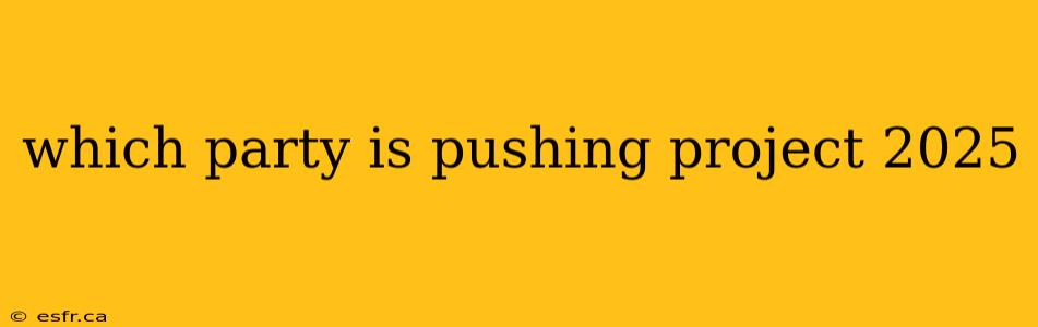 which party is pushing project 2025