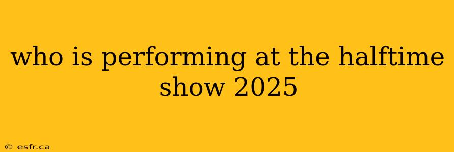 who is performing at the halftime show 2025