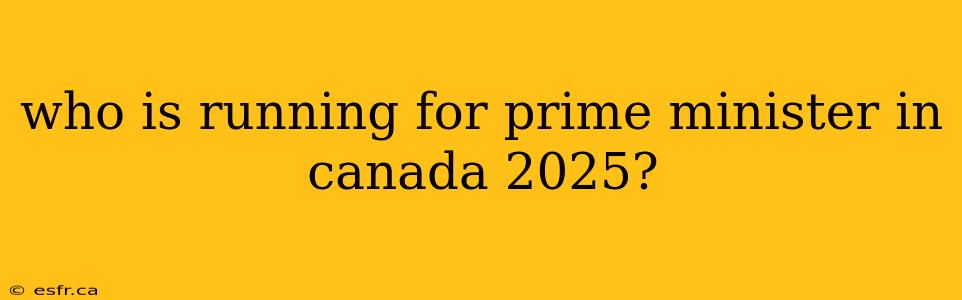 who is running for prime minister in canada 2025?