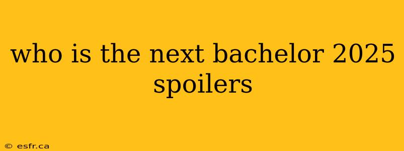 who is the next bachelor 2025 spoilers