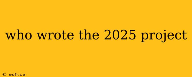 who wrote the 2025 project