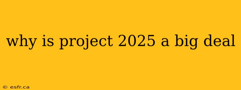 why is project 2025 a big deal